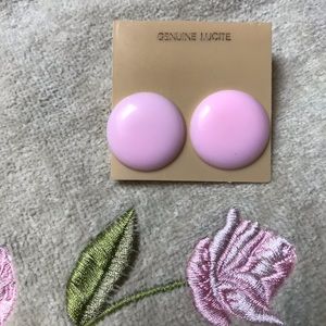 Round Pink Pierced Earrings